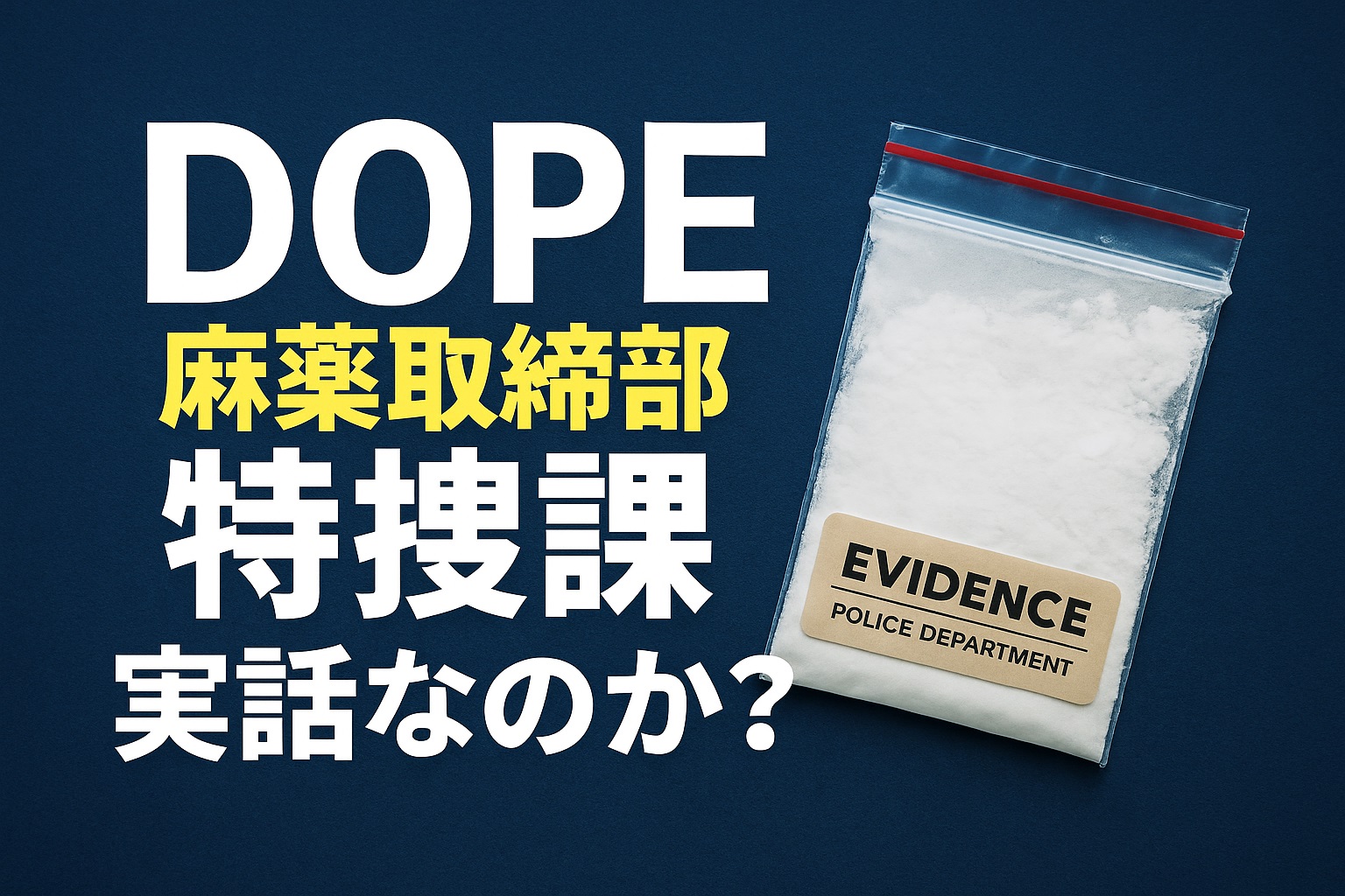 DOPE麻薬取締部特捜課は実話？原作との違いやモデルになった現実を解説！