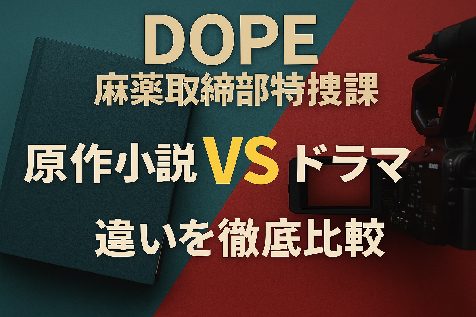DOPE麻薬取締部特捜課は原作とどう違う？小説とドラマの変更点を徹底比較！