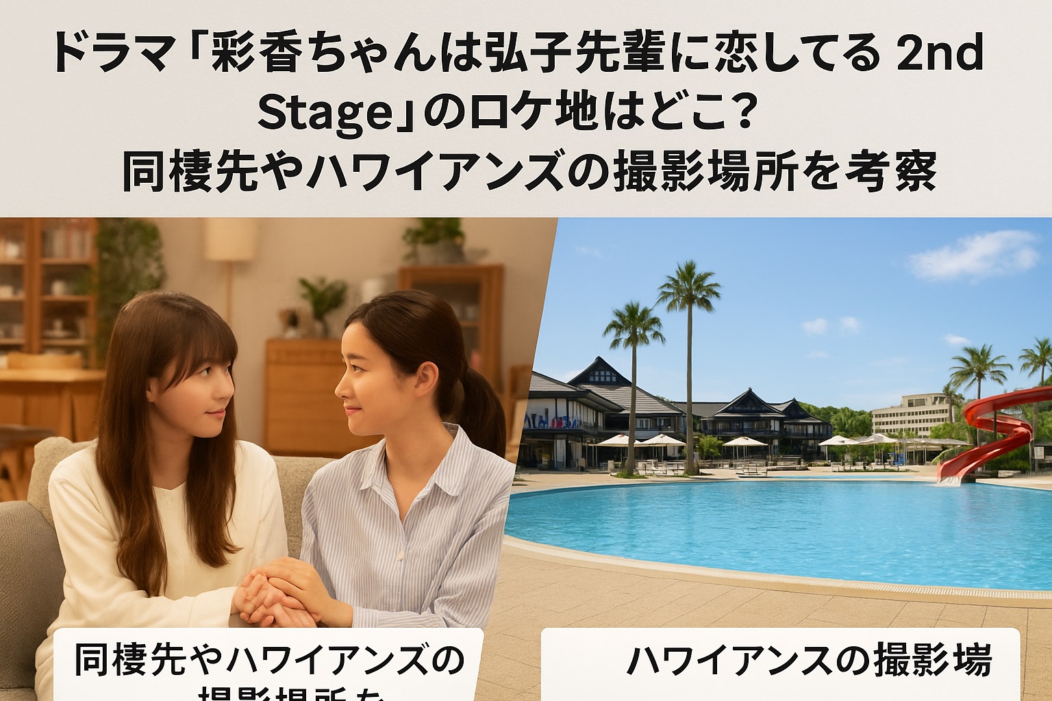 彩香ちゃんは弘子先輩に恋してる 2nd Stageのロケ地はどこ？同棲先やハワイアンズの撮影場所を考察